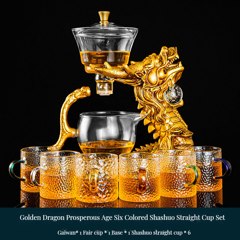 Handmade Chinese Dragon teapot ,automatic lazy Gongfu teaset