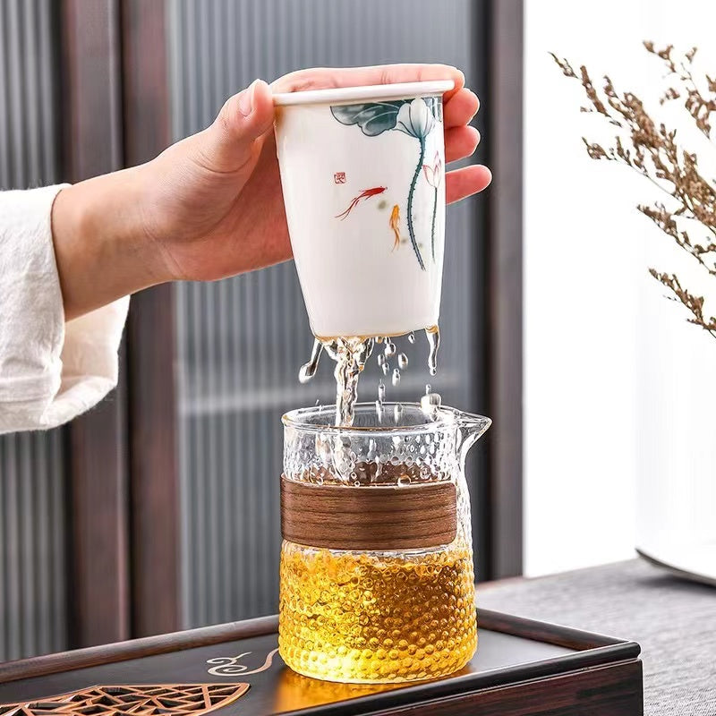 Travel ceramic Chinese Gongfu tea pot with tea infuser