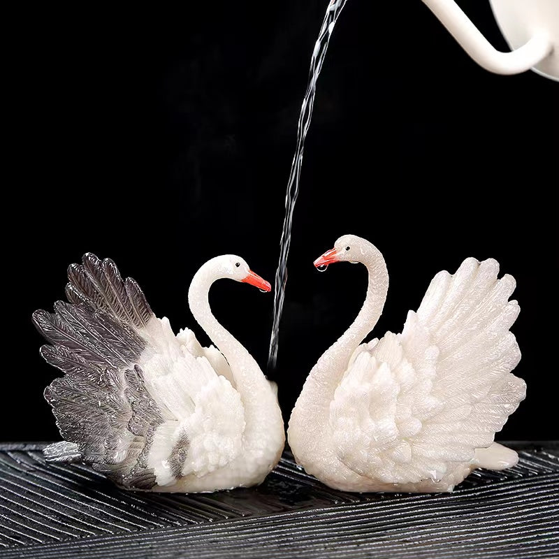 Swan tea pet ,resin colour changeable teapet for tealovers