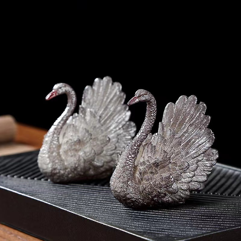 Swan tea pet ,resin colour changeable teapet for tealovers