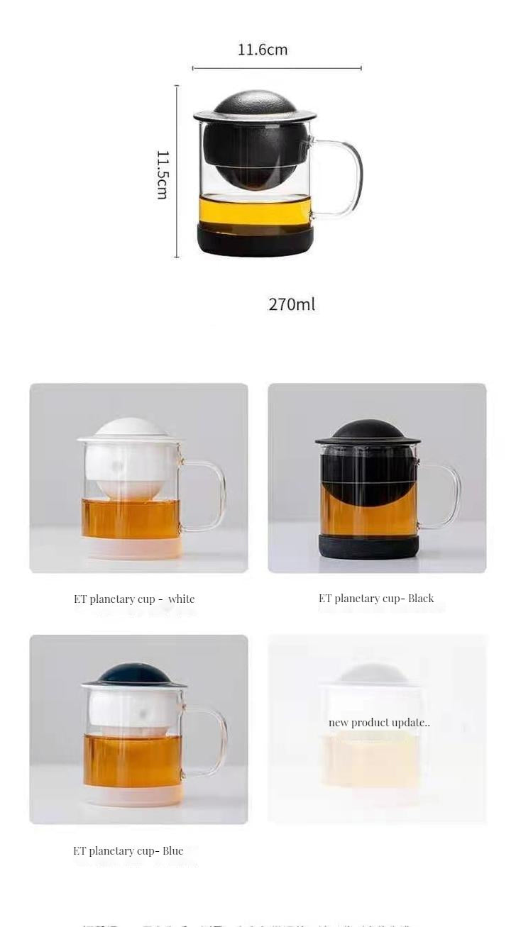 Glass tea cup with filter for loose tea