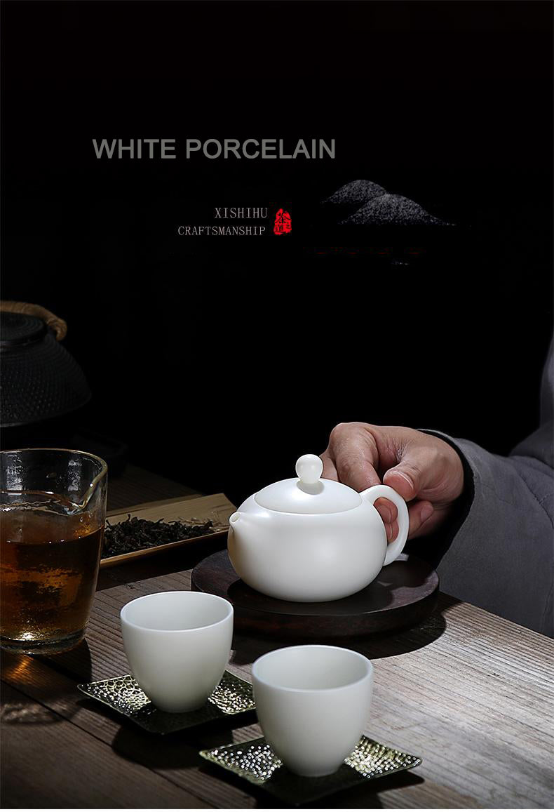 Chinese white porcleainteapots  handmade Tea Set for Gongfu tea