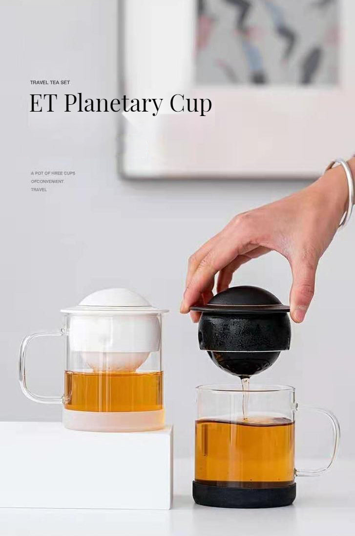 Glass tea cup with filter for loose tea